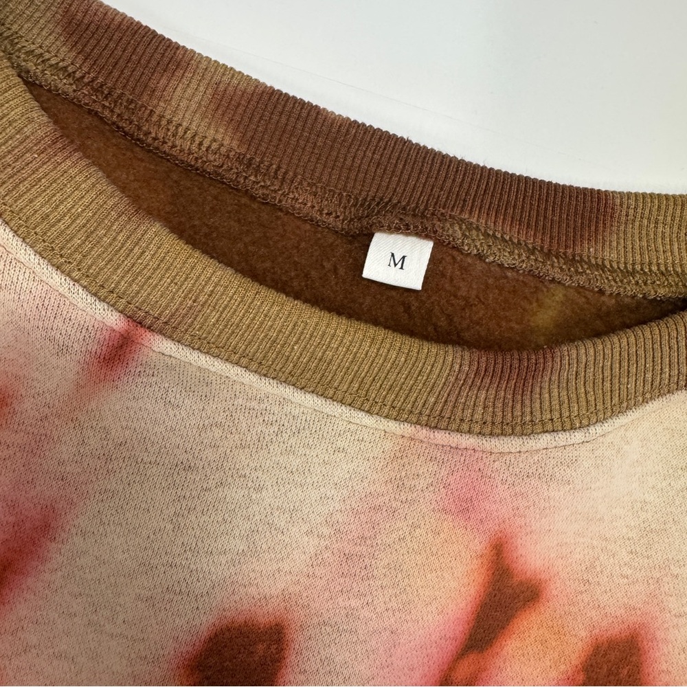 Brown and Pink Tie-Dye Crewneck Sweatshirt - Men - Picture 3 of 5